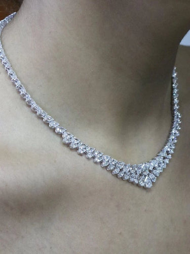 Collier Collier tennis Diamants Poires et brillants 58 Facettes NECK308