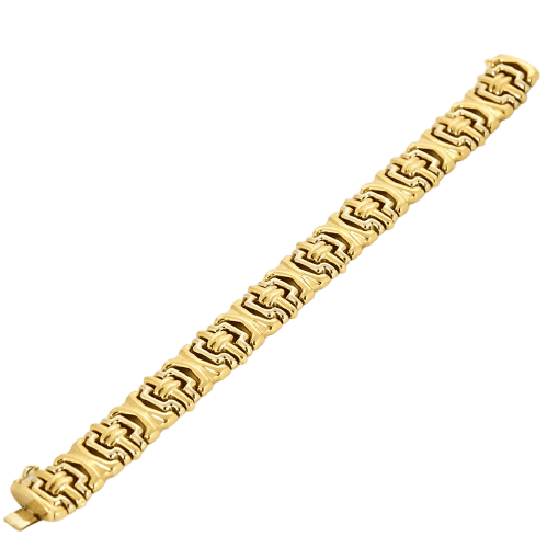 Bracelet Bracelet souple articulé à maillons godronnés en or jaune et or gris 18k 58 Facettes PL07