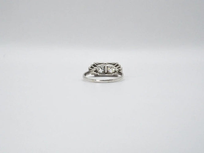 Bague 57 Bague Art Déco Platine Diamants 58 Facettes 4530