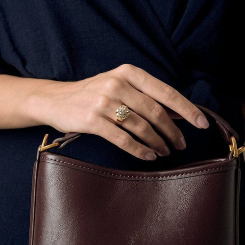 Bague 49,5 Bague marguerite en or jaune 18k et diamants 58 Facettes LJ25-327