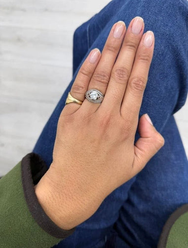 Bague 47.5 Bague Dôme en or blanc 18 carats et diamant 0,85 ct 58 Facettes