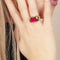 Bague 49 Bague Or Jaune, Pierre Rouge Cabochon et Diamants 58 Facettes 61E00483