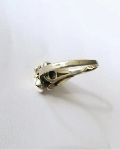 Bague 53 Bague ancienne en or blanc 18k et diamant 0,05 carat 58 Facettes