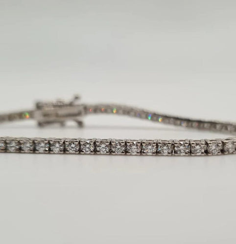 Bracelet Bracelet tennis or blanc 18 carats serti de diamants 58 Facettes