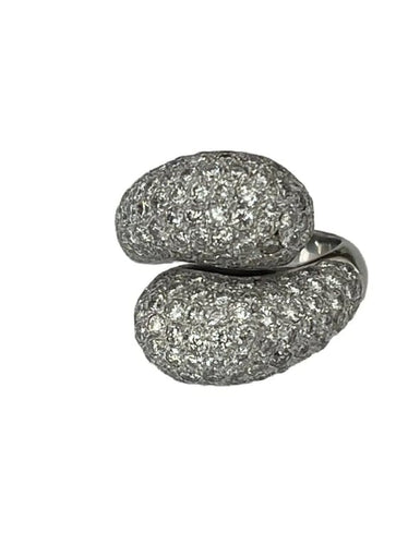 Bague 53 Bague Croisée or gris diamants 58 Facettes LOT 6593