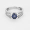 戒指49 灰金戒指，蓝宝石和钻石 58 Facettes SNA1714