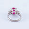Bague 51 Bague - Rubis cabochon et deux diamants en or gris 18k 58 Facettes ALGU03