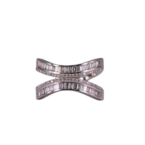 Bague 53 Bague Or blanc et Diamants 58 Facettes RNG2496