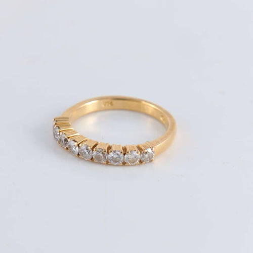 Bague 54 Demi-alliance or jaune 9 Diamants 58 Facettes FM122