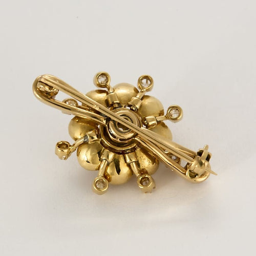 Broche Broche "flor" en oro amarillo de 18k y diamantes 58 Facettes SMA0401