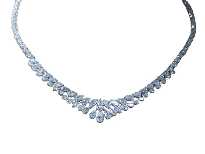 Collier Collier tennis Diamants Poires et brillants 58 Facettes NECK308