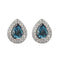 Boucles d'oreilles Boucles d'oreilles poire serties de topaze bleue en or blanc et diamants 58 Facettes LJ27