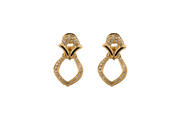 Boucles d'oreilles Boucles d’oreilles à clip en or jaune 18 ct et diamants 58 Facettes ORC210