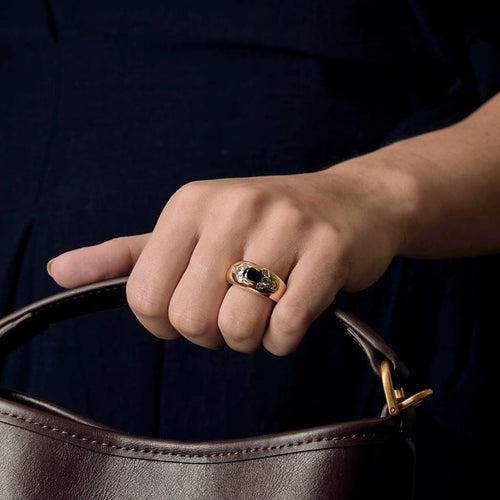 Prsten 45 Prsten od žutog zlata, safira i dijamanata 58 Facettes VER0159