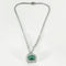 Collier Collier pendentif en or gris 18k, émeraude et diamants 58 Facettes LJ15