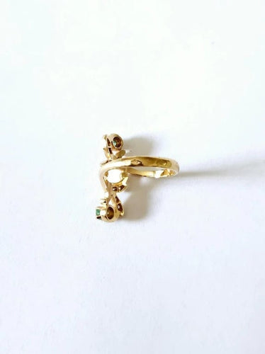 Bague 53 Bague or jaune - Emeraudes et diamants 58 Facettes