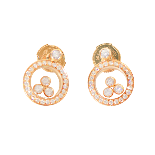 Earrings Chopard Happy Diamonds - 18-carat yellow gold and diamond earrings 58 Facettes 3290