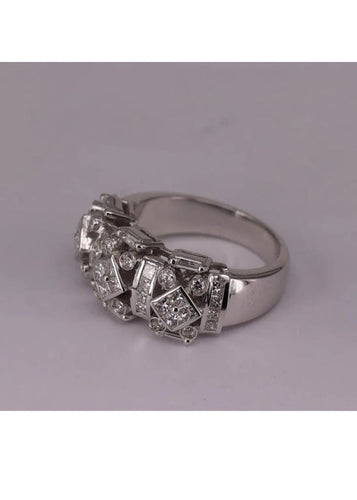 Bague 55.5 Bague Art Déco Or blanc et Diamants 58 Facettes RNG2508