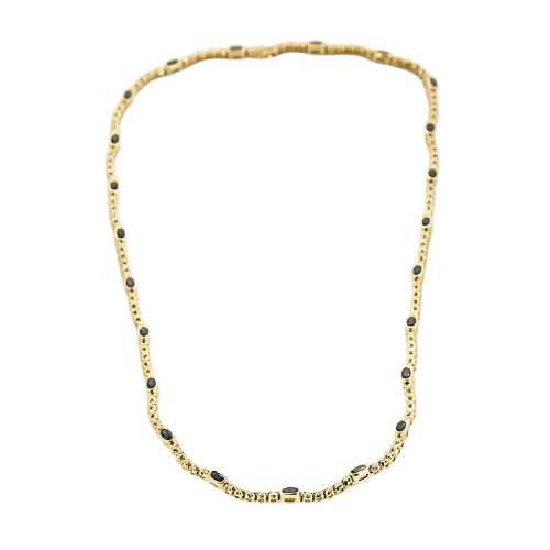 Collier Collier articulé en or jaune 18k et saphirs, diamants 58 Facettes DADB-15