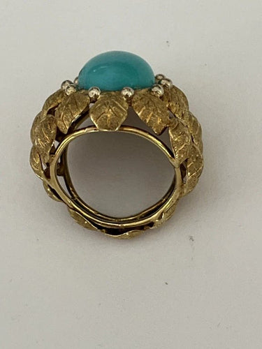 Bague 53 Bague Or Jaune et Turquoise 58 Facettes LOT 6594