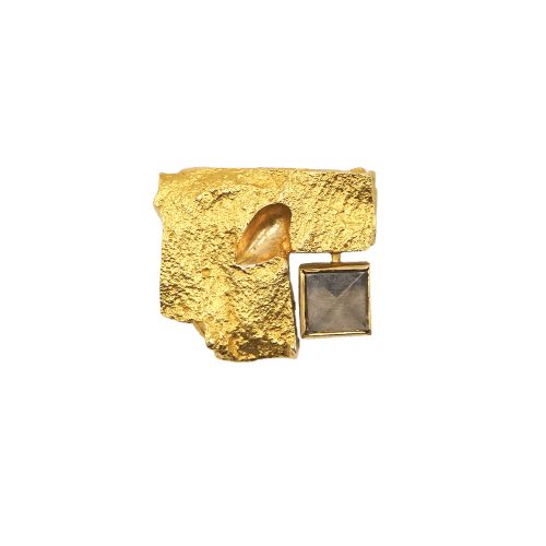 Přívěsek Lapponia - Přívěsek Björn Weckström ze žlutého zlata 14K a kouřového křemene 58 Facettes