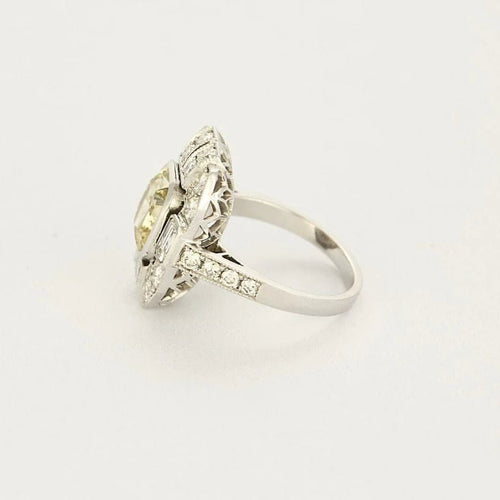 Bague 54 Bague - Chaton octogonal en or blanc 18k et diamants 58 Facettes LJ-100