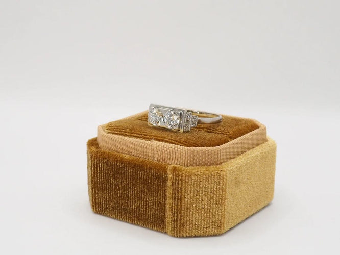 Bague 57 Bague Art Déco Platine Diamants 58 Facettes 4530