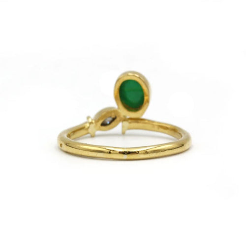 Bague 52 Bague en or jaune 900‰ avec émeraude et diamant marquise 58 Facettes 250054R