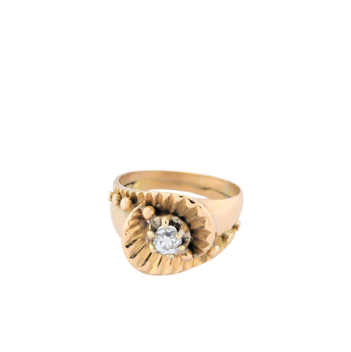 Bague 52 Bague en or jaune 18 carats avec diamant 58 Facettes 16709