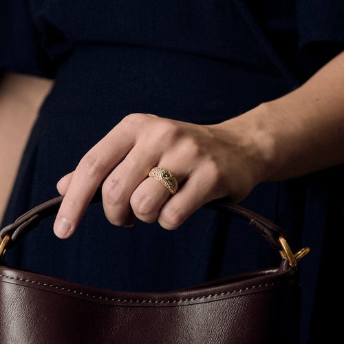 Sormus 50,5 Keltakultainen ja timanttinen sormus 58 Facettes CAS0475