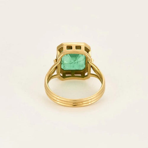 Bague 56 Bague en or jaune 18K sertie d’une émeraude 5 ct 58 Facettes 58FC161