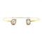 Bracelet Jonc "toi & moi" or jaune pavage diamants 58 Facettes
