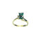 Prsten 44.5 Prsten sa cvetnim motivom od žutog zlata 18K, zeleno kamenje 58 Facettes 250341