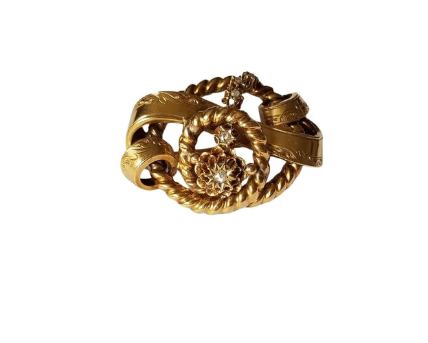 Broche Broche époque Napoléon III Or jaune Diamants 58 Facettes