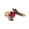 Bague 51 Bague croisée Or Jaune Rubis et Diamants 58 Facettes