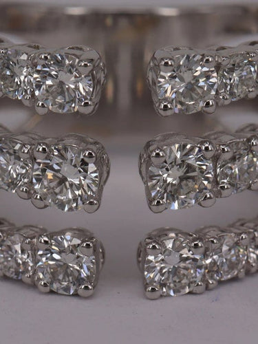 Bague 53 Bague triple rang diamants ronds 58 Facettes P592