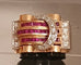 Bague 57.5 Bague 2 Ors Diamants Rubis 58 Facettes R 1306  Maee