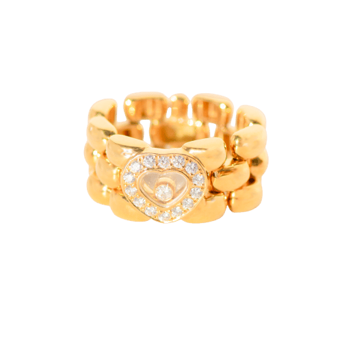 Bague 53 Chopard Happy Diamonds - Bague flexible en or jaune 18 carats et diamants 58 Facettes 3286