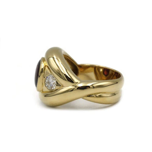 Bague 57 Bague or, diamants, grenat 58 Facettes 240044SP