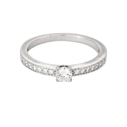 Bague 52.5 Solitaire - Bague en or blanc 18K et diamants 58 Facettes 58FC155
