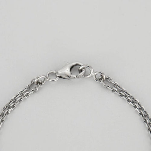 Bracelet Bracelet or blanc barrette de diamants noirs 58 Facettes