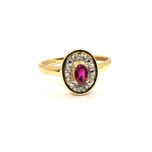 Bague 54 Bague or jaune diamants rubis 58 Facettes V43