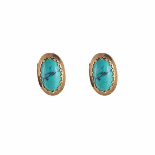 Boucles d'oreilles Boucles d'oreillles Turquoises ovales 58 Facettes