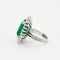 Bague 53 Bague marguerite en or blanc 18k et émeraude 13ct 58 Facettes 1972