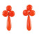 Boucles d'oreilles BOUCLES d'OREILLES CORAIL MEDITERRANEEN 3 CABOCHONS et 1 POIRE PENDANTE 58 Facettes
