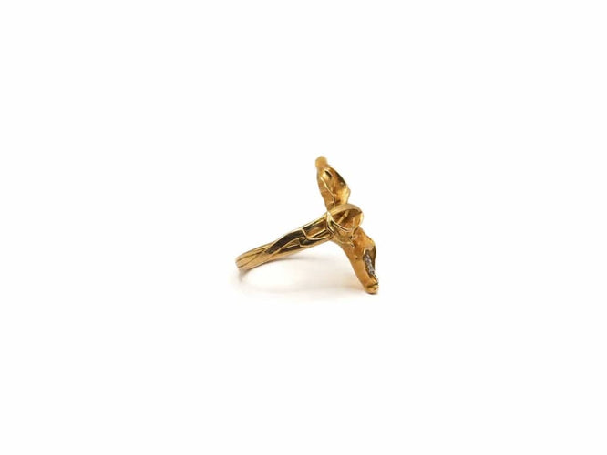 Bague 54 Bague allure florale or jaune et diamants 58 Facettes 5347