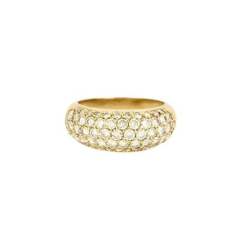 Bague 55 Bague - Bague bandeau en or jaune 18k et diamants 58 Facettes BG10