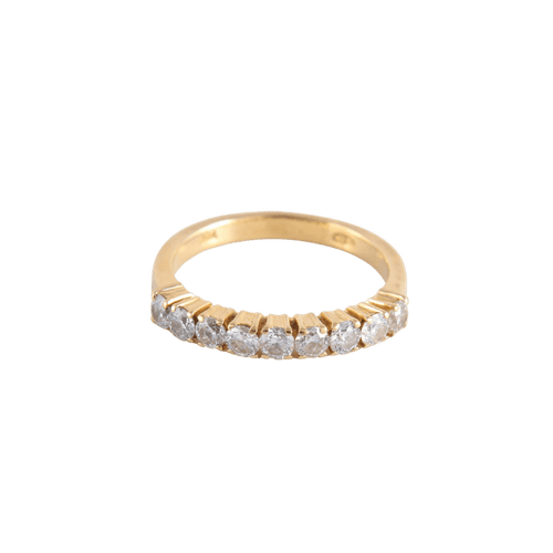 Bague 54 Demi-alliance or jaune 9 Diamants 58 Facettes FM122