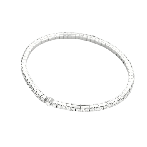 Bracelet Bracelet souple serti de diamants en or gris 18k 58 Facettes JBW0018-18