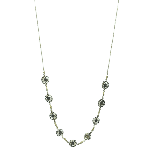 Halskæde Halskæde med gennembrudte cirkulære motiver i 18 karat gult guld 2,31 g 58 Facettes 250275